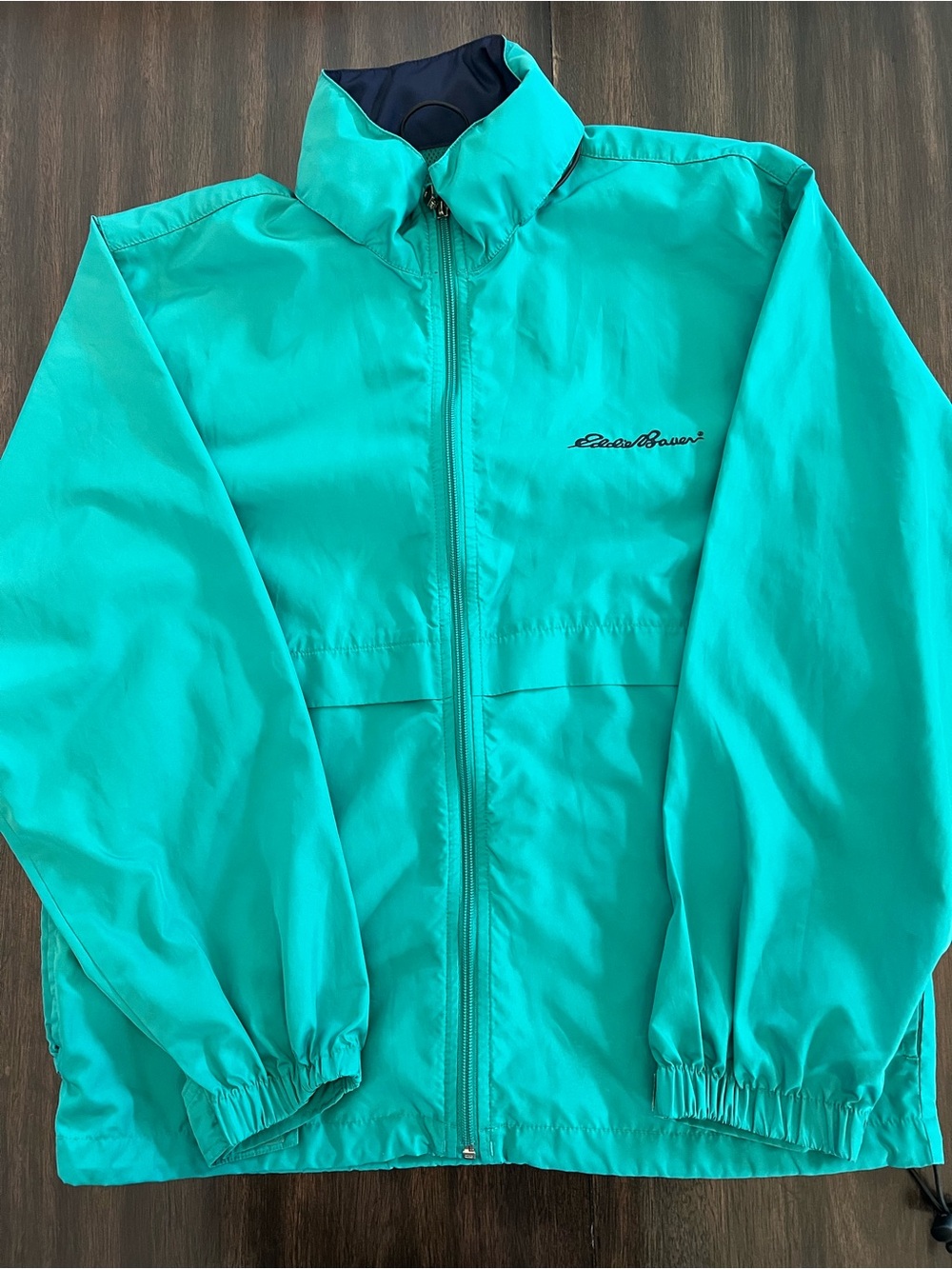 Vintage 1990s Eddie Bauer Turquoise Rain Jacket perfect condition